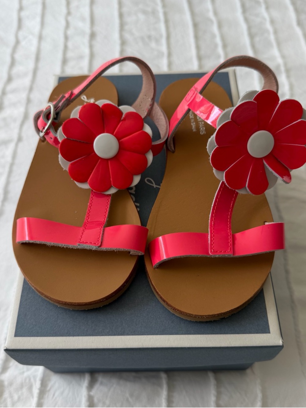 Jacadi Pink Flower Girls Sandals